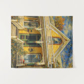 Fantasy Yellow Victorian House タペストリー (正面(横))