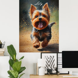 Fantasy Yorkshire Terrier Surreal Dog Art ポスター