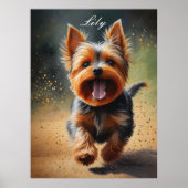 Fantasy Yorkshire Terrier Surreal Dog Art ポスター (正面)