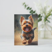 Fantasy Yorkshire Terrier Surreal Dog Art ポストカード (スタンド正面)