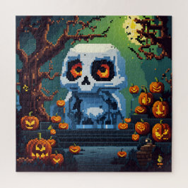 Fantôme d'halloween en pixel art ジグソーパズル