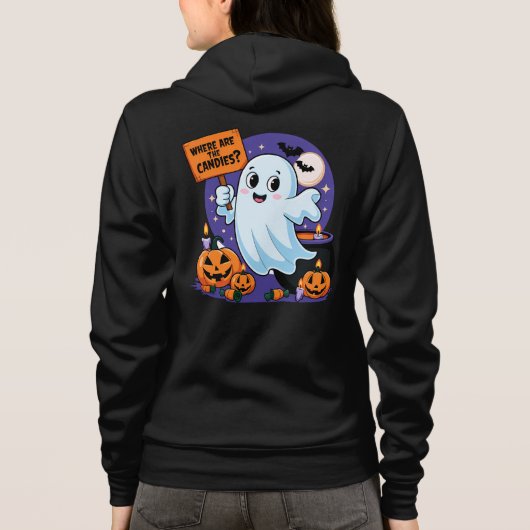 Fantôme halloween humour bonbon パーカ (裏面)