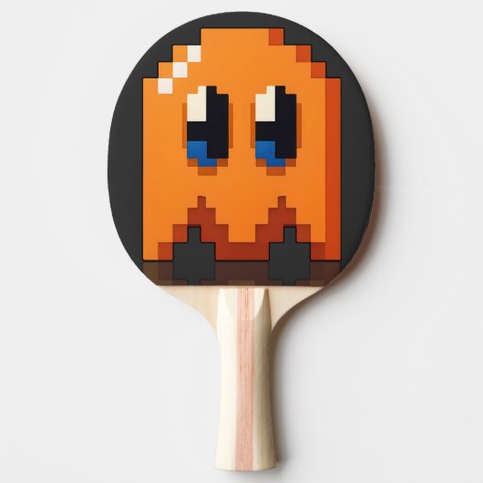 fantôme orange pixel art fanart PacMan  卓球ラケット (正面)