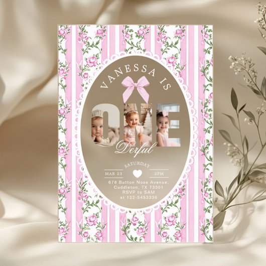 Fany One Love Shack フォトコラージュ 1歳の誕生日 アクリル招待状