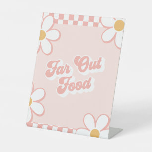 Far Out Food Groovy Baby Shower Food Sign 台座サイン