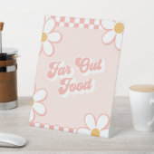 Far Out Food Groovy Baby Shower Food Sign 台座サイン (インサイチュ)