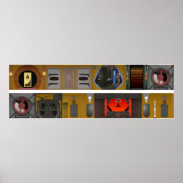 Far Space Station Promenade Diorama background ポスター