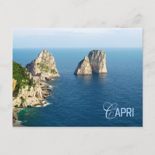 Faraglioni stacks、Capri、イタリア ポストカード (正面)