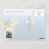 Faraglioni stacks、Capri、イタリア ポストカード (裏面)