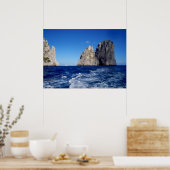 Faraglioni Stacks, Isle of Capri – ナポリ – イタリア ポスター (キッチン)