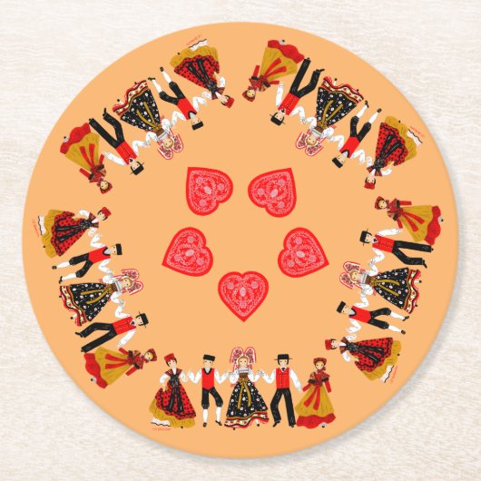 Farandole d'Alsace, France ラウンドペーパーコースター (正面)