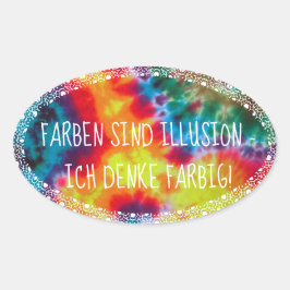 Farben sind Illusion - ich denke farbig! 楕円形シール