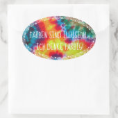 Farben sind Illusion - ich denke farbig! 楕円形シール (バッグ)