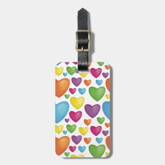 Farbenfrohe Herzen ラゲッジタグ (正面縦)