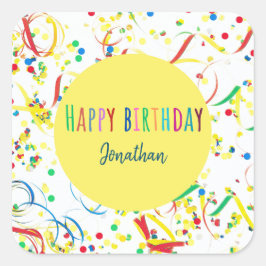 Farbenfrohe Konfetti Sticker Custom Aufkleber  スクエアシール