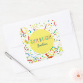 Farbenfrohe Konfetti Sticker Custom Aufkleber スクエアシール (封筒)