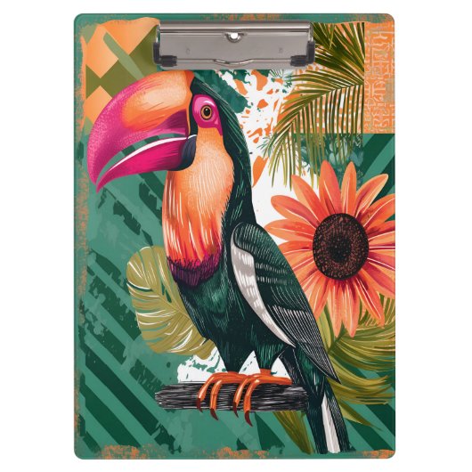 Farbenfroher Tukan im Dschungel クリップボード (正面)