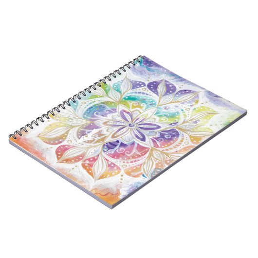 Farbenfrohes Mandala-Design ノートブック (左側)