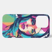 Farbexplosion der Moderne – Pop-Art Frauenportrait iPhoneケース (裏面横)
