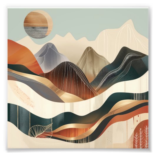 Farbharmonie in der Natur: Abstrakte Bergwelten フォトプリント (正面)