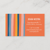 Farbig Minimalistisch Streifen-Orange Beruflich  名刺 (裏面)