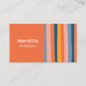 Farbig Minimalistisch Streifen-Orange Beruflich  名刺 (正面)