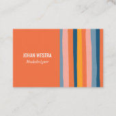 Farbig Minimalistisch Streifen-Orange Beruflich  名刺 (正面)