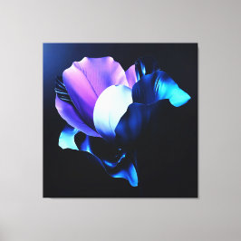 Farbig Strahlende Blüten in Dunkelheit キャンバスプリント