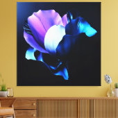 Farbig Strahlende Blüten in Dunkelheit キャンバスプリント (インサイチュ (リビング))