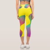 Farbklecks mit bunten gesprenkelten Punkten カプリレギンス (裏面)