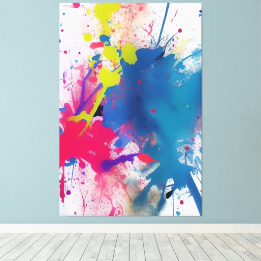 Farbkleckse. Malerei キャンバスプリント (インサイチュ (ウッドフロア))