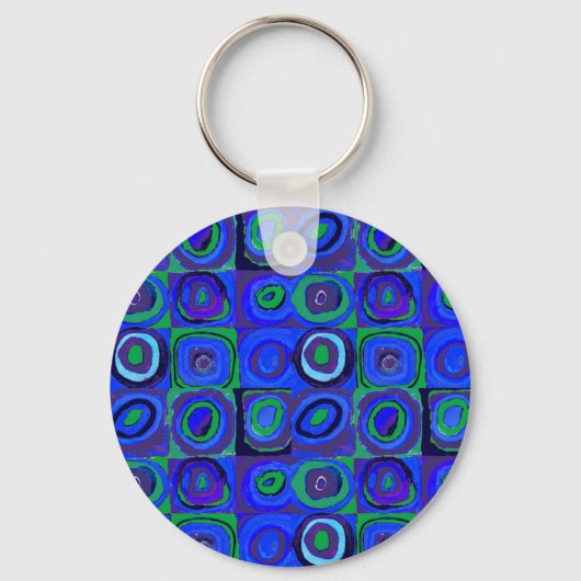 Farbstudie Quadrate Squares Blue Circles キーホルダー (正面)