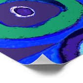 Farbstudie Quadrate Squares Blue Circles ポスター (角)