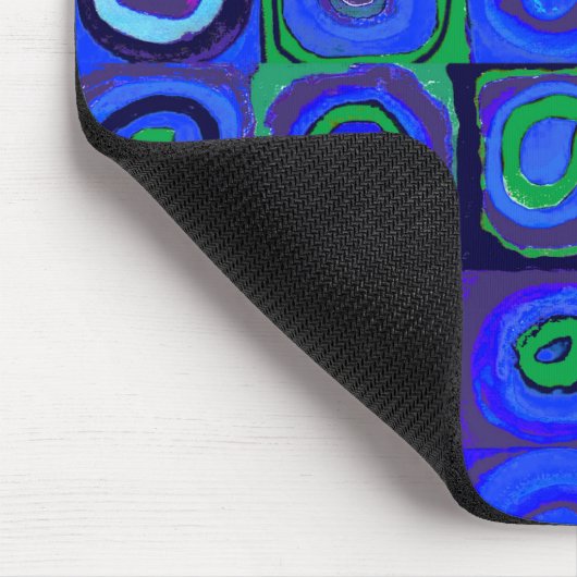 Farbstudie Quadrate Squares Blue Circles マウスパッド (コーナー)