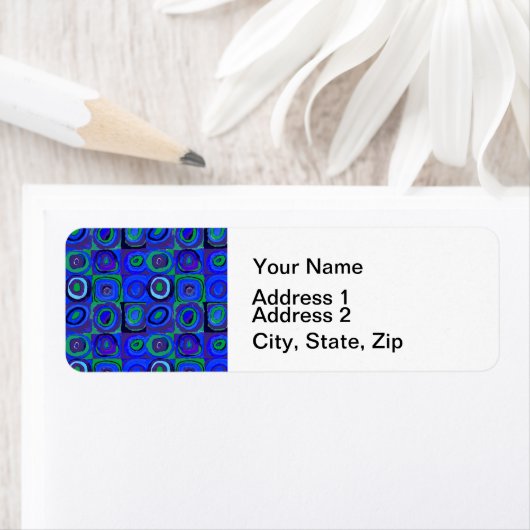 Farbstudie Quadrate Squares Blue Circles ラベル (インサイチュ)