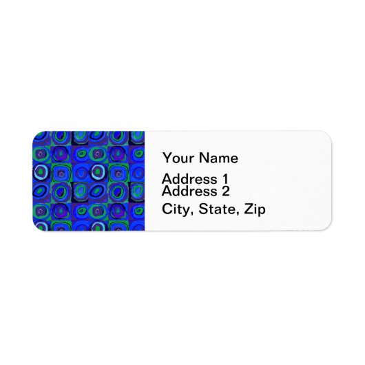 Farbstudie Quadrate Squares Blue Circles ラベル (正面)