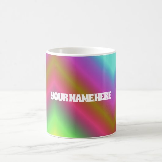 Farbverlauf colored bunt Name personalisiert コーヒーマグカップ (中央)