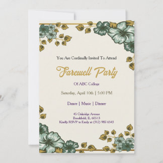 Farewell Invitation Template Goodbye Party Invitat 招待状