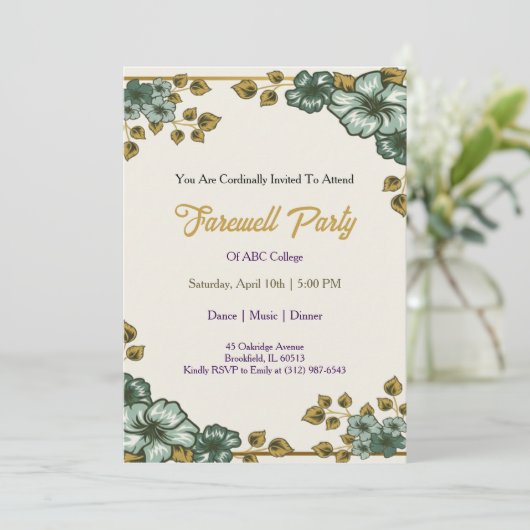 Farewell Invitation Template Goodbye Party Invitat 招待状 (スタンド正面)