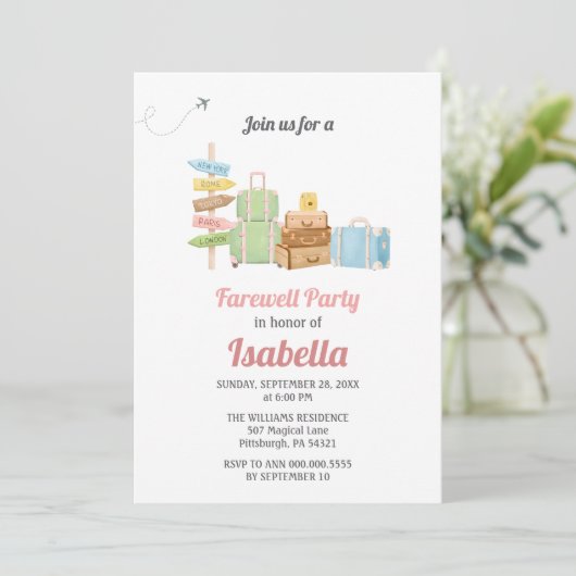 Farewell Party Travel Going Away 招待状 (スタンド正面)