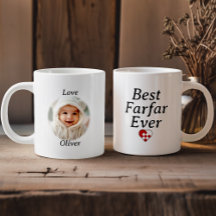 Farfar Ever最高の – 写真のパーソナライズされたユール（キリスト降誕祭）ハート