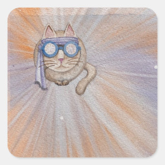 FarFarOut猫ステッカー スクエアシール