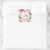 Färglös julfoto-dekorativ fyllning kudde スクエアシール (バッグ)