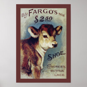Fargo's New Shoe Vintage Label Art ポスター