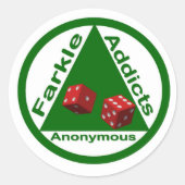 Farkle Addicts Anonymous ラウンドシール (正面)