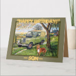 "FARM"～誕生日カード（SON用） カード<br><div class="desc">''ファーム''誕生日カード：～の中で言葉を使って…
古いスタイル～陸運と犬。
デザイン: GJLC JackCrisp.co.uk</div>