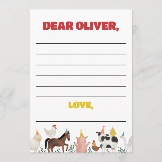 Farm 1st Birthday Time Capsule Card 招待状 (正面)