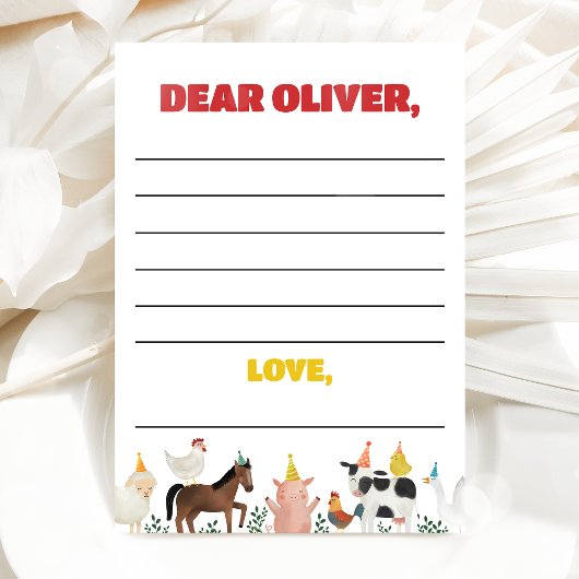 Farm 1st Birthday Time Capsule Card 招待状