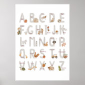 Farm Alphabet ABC Poster Kids Room Decor ポスター (正面)