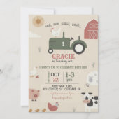 Farm and Animals Birthday Invitation 招待状 (正面)